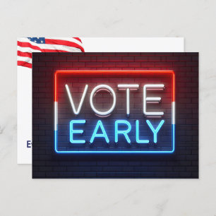 Cartão Postal Votar No Início Do Sinal Neon Brick