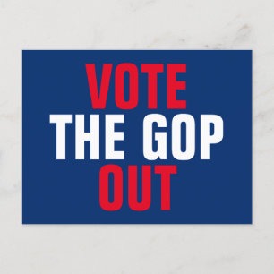Cartão Postal Votar o GOP Out Red White Blue Político