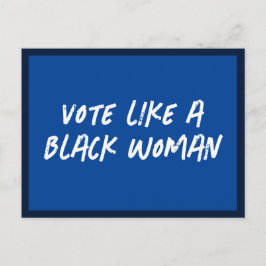 Cartão Postal Vote Blue 2024 Como Uma Mulher Negra