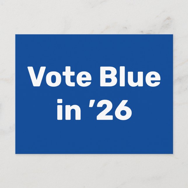 Cartão Postal Vote Blue em 2026 (Frente)
