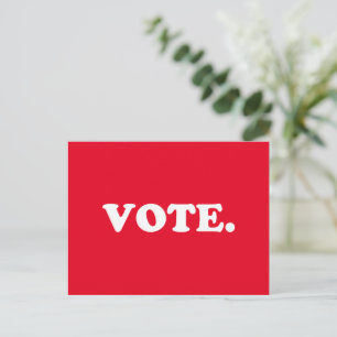 Cartão Postal "Vote" branco vermelho