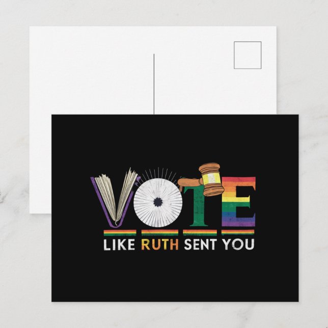Cartão Postal Vote Como Ruth Enviou Você Gavel Feministas Lgbt O (Frente/Verso)