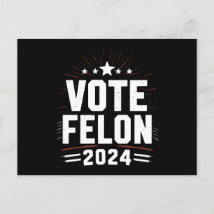 Cartão Postal Vote Criminoso Trump 2024 Eleição Divertida Voto 