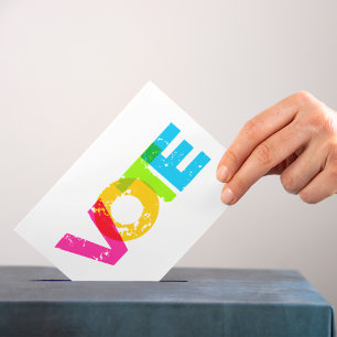 Cartão Postal Vote em Cartas do Arco-Íris Personalizadas
