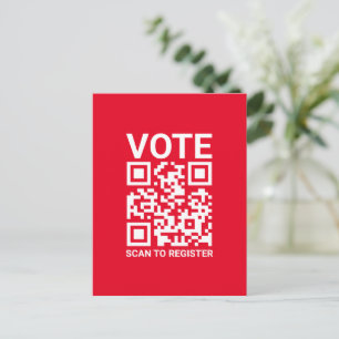 Cartão Postal Vote Escaneie o código QR para registrar texto per