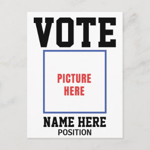 CARTÃO POSTAL VOTE FOTO PERSONALIZAR NOME