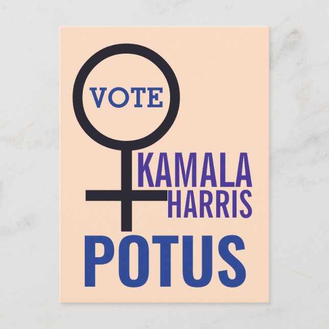 Cartão Postal Vote Kamala Harris Presidente Mulher Símbolo (Frente)