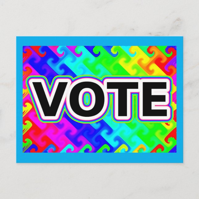 Cartão Postal VOTE (Onda Arco-íris) (Frente)