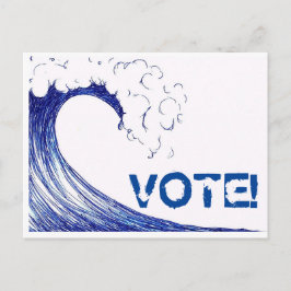 Cartão Postal VOTE Onda Azul 2018!