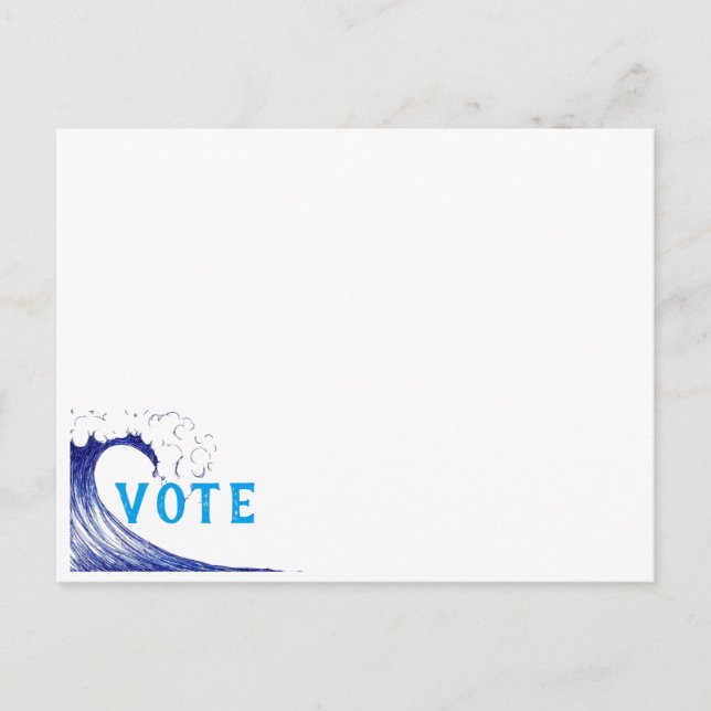 Cartão Postal VOTE! - Onda Azul 2020 (Frente)