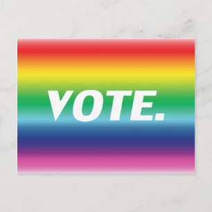 Cartão Postal "Vote" Orgulho lgbtq lgbt arco-íris cores