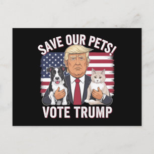 Cartão Postal Vote Trump Salve Nossos Animais de Estimação Gatos