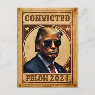 Cartão Postal Voto a favor do condenado Felon Trump Mugshot