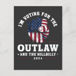Cartão Postal Voto a favor do Outlaw e do Hillbilly 2024