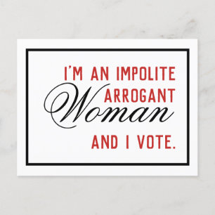 Cartão Postal Voto Arrogante Impolita