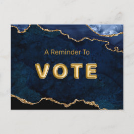 Cartão Postal Voto Azul Geodo Dourado