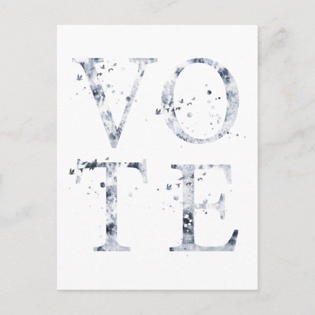 Cartão Postal Voto Azul Rústico (Frente)