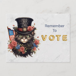 Cartão Postal Voto de Gato Patriótico Estrelado