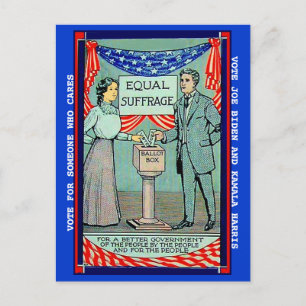 Cartão Postal Voto Pró Joe Biden Kamala Harris na Imagem Vintag