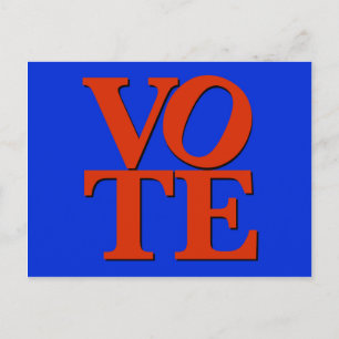 Cartão Postal VOTO Vermelho e Azul