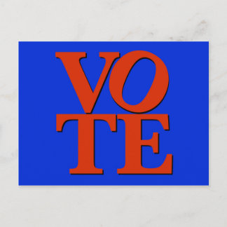 Cartão Postal VOTO Vermelho e Azul