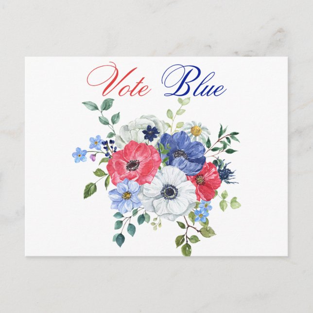 Cartão Postal Votos Azuis Votos Políticos Democráticos dos EUA (Frente)