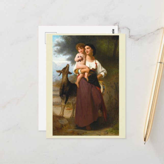 Cartão Postal Votos de William Bouguereau (Frente/Verso In Situ)