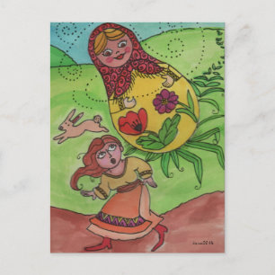 Cartão Postal Vou buscar-te a Matroshka, Arte Folclórica Ucrani