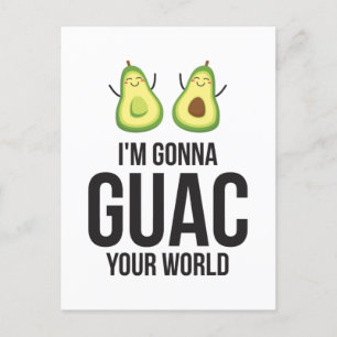 Cartão Postal Vou guiar seu mundo Engraçado Guacamole Avocado