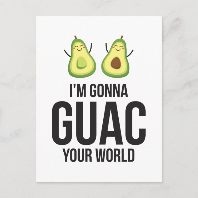 Cartão Postal Vou guiar seu mundo Engraçado Guacamole Avocado (Frente)