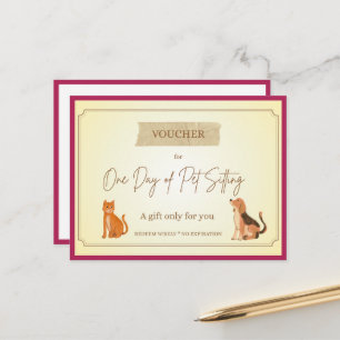 Cartão Postal Voucher de 'Babá de Animais' Divertido