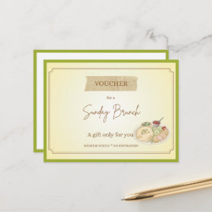 Cartão Postal Voucher de presente engraçado 'Brunch de Domingo'