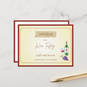 Cartão Postal Voucher de 'Prova de Vinho' Divertido