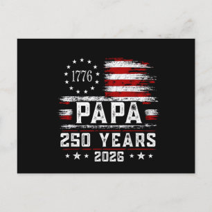 Cartão Postal Vovô Americano Bandeira dos EUA 250 Anos 4 de Julh