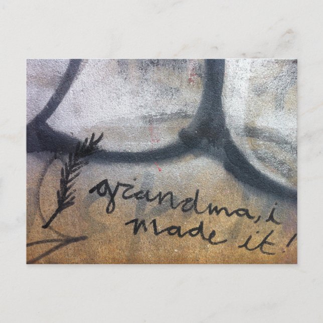 Cartão Postal vovó, consegui! grafite (Frente)