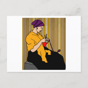 Cartão Postal Vovó No Cortador Do Hobby