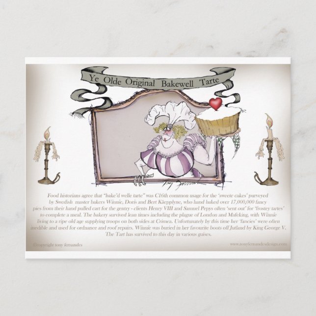 Cartão Postal vovô original bakewell tarte, tony fernandes (Frente)
