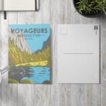 Cartão Postal Voyageurs National Park Minnesota Vintage<br><div class="desc">Voyageurs vetor trabalho de arte design. O parque cobrir uma vasta área e é conhecido pelas suas florestas,  cursos de água e enormes lagos Rainy,  Kabetogama e Namakan.</div>
