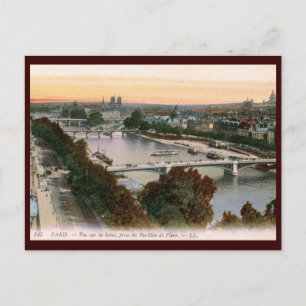 Cartão Postal Vue sur la Seine, Paris, França Vintage
