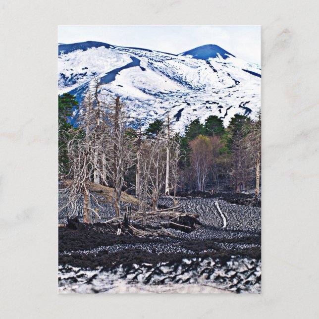 Cartão Postal Vulcano Etna Ilha da Sicília (Frente)