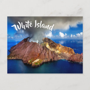 Cartão Postal Vulcão da Ilha Branca Nova Zelândia