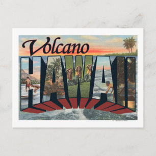 Cartão Postal Vulcão, Havaí - Cenas com Letras Grandes