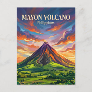 Cartão Postal Vulcão Mayon Filipinas