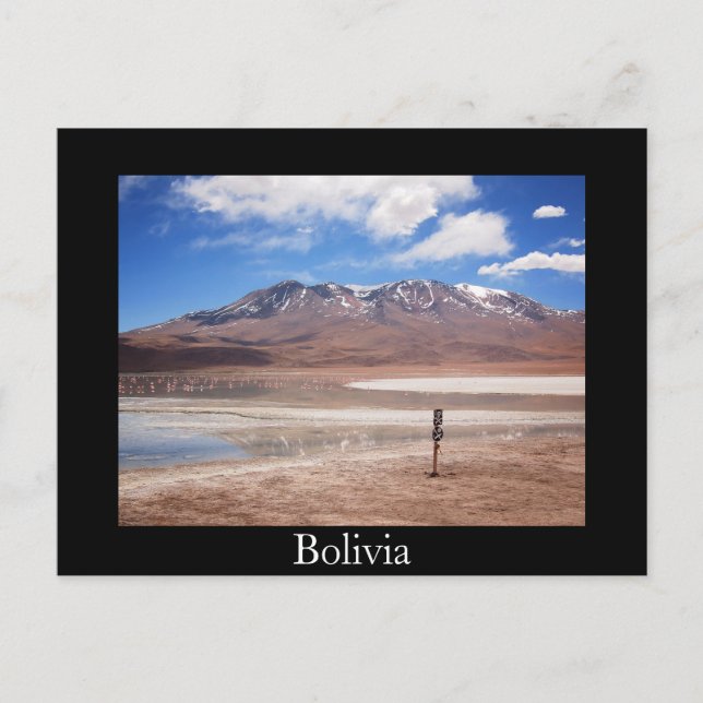 Cartão Postal Vulcão na paisagem altiplano cartão-postal preto (Frente)