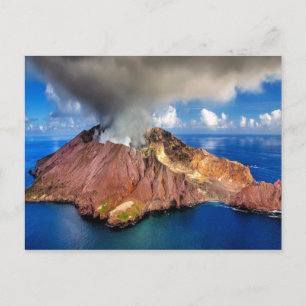 Cartão Postal vulcão Nova Zelândia, Ilha Branca