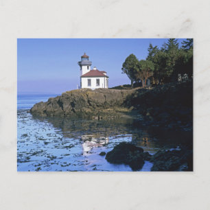 Cartão Postal WA, Ilha de San Juan, farol de Lime Kiln