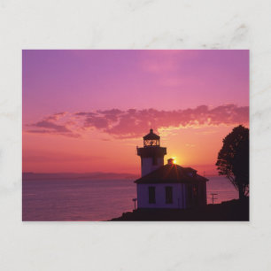 Cartão Postal WA, Ilha de San Juan, Farol de Lime Kiln, 1919, 2
