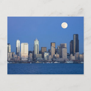 Cartão Postal WA, Seattle, panorama de Seattle e Elliott Bay 2