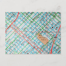 Cartão Postal Waco, Mapa de Vintagem TX