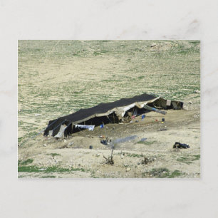 Cartão Postal Wadi-Al-Hasa, tenda de beduína, Jordânia